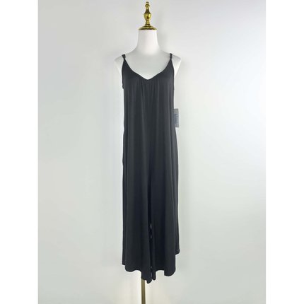 C3215夏季新款女装简约亲肤舒适人棉连体裤弹力不规则阔腿连衣裤