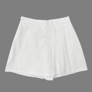 侧拉链显瘦休闲A字裙裤 E1036外贸新款 短裤 不规则百褶西装 女装