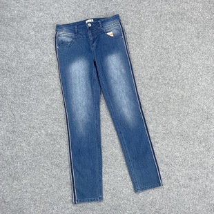 女士低腰休闲随性长裤 K3111两侧织带修身 新款 2025秋季 显瘦牛仔裤