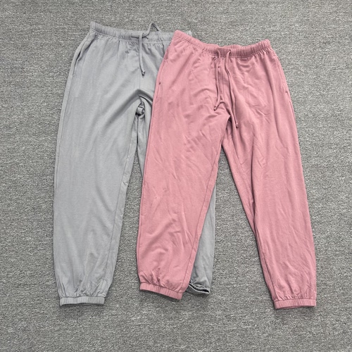 C3228松紧腰抽绳束脚卫裤女柔软休闲宽松显瘦通勤七分裤