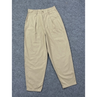 高腰宽松显瘦百搭廓形长裤 C7145夏季 微锥形舒适休闲裤 女装 新款