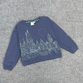 H2014外贸新款 建筑印花抓绒卫衣休闲上衣圆领舒适绒衫 童装 个性