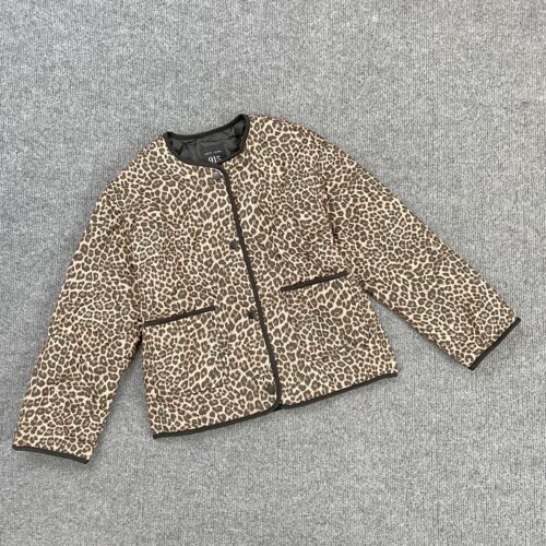 B5012绗缝夹棉保暖女童棉服2026新款豹纹印花轻薄圆领棉衣外套