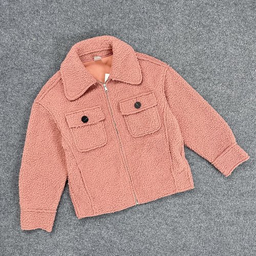 K3062秋冬新款女装翻领羊羔毛外套小个子气质休闲拉链夹克上衣