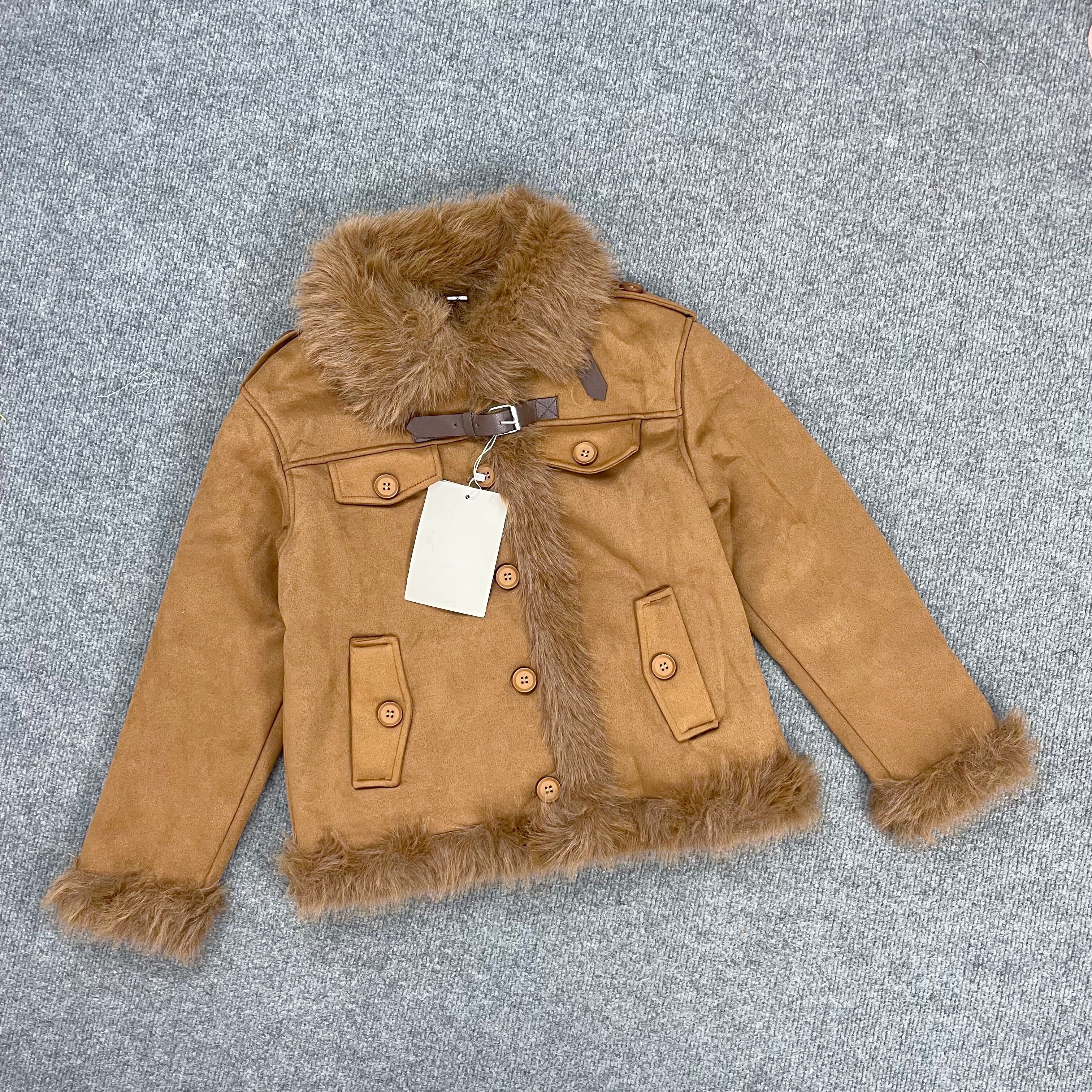 E5023冬季新款女装韩系短款皮毛一体外套时髦设计感麂皮绒上衣,女装/女士精品,皮草,淘宝优惠券,粉丝福利购,淘宝优惠卷