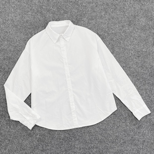 翻领衬衫 松紧褶皱长袖 宽松休闲百搭设计感纯色衬衣 新款 J3005夏季