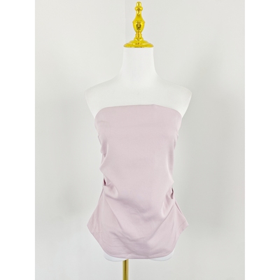 J2080欧美风性感纯欲露肩上衣褶皱设计修身辣妹装纯色舒适抹胸