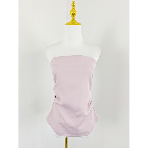 J2080欧美风性感纯欲露肩上衣褶皱设计修身辣妹装纯色舒适抹胸