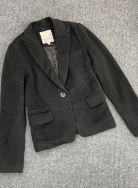 K3066秋季新款女装修身羊毛呢外套小个子通勤显瘦一粒扣呢子上衣