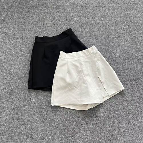 B6119日单夏季新款高腰开叉裙裤女防走光遮肉休闲百搭短裤
