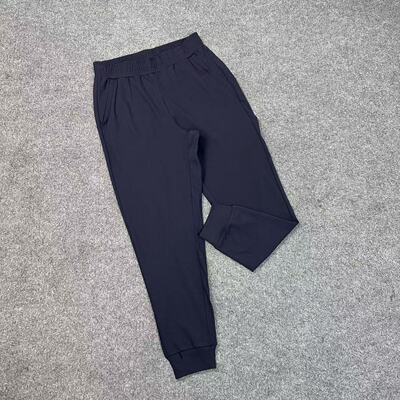 C7162新款纯色简约藏青束脚裤松紧腰宽松舒适居家外穿休闲卫裤