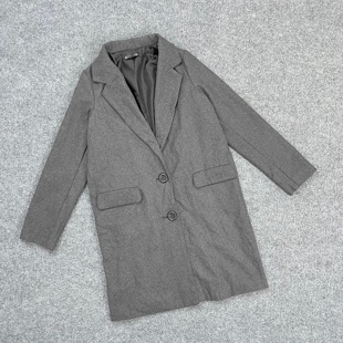 领气质毛呢外套秋冬通勤中长款 西装 呢子大衣 女装 K6038日单新款