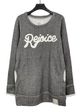 B8051日单新款女圆领字母毛巾刺绣抓绒上衣学生保暖休闲套头卫衣