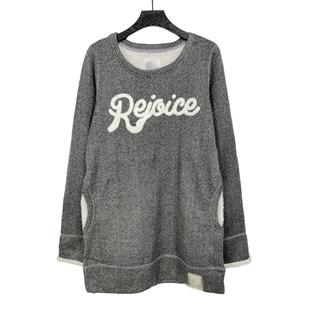 B8051日单新款 女圆领字母毛巾刺绣抓绒上衣学生保暖休闲套头卫衣