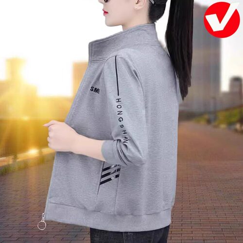 休闲短外套女士2026年秋季新款宽松运动女装开衫春秋百搭时尚上衣
