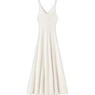 由心而生的气质！神仙色白色V领吊带羊绒连衣裙伞裙女长款羊绒衫