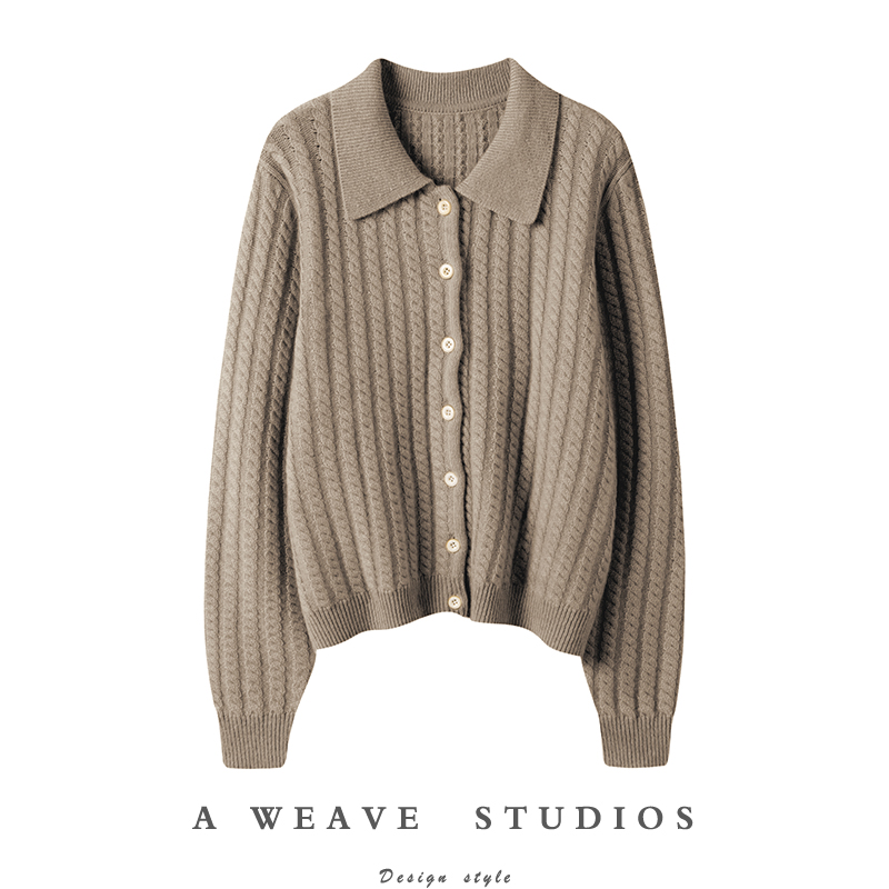 牧绒飞高端100%纯山羊绒开衫