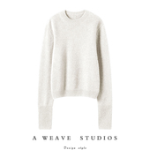 那一件 气质白色 纯羊绒毛衣女圆领山羊绒衫 Chao嗲 加厚新款