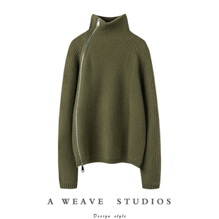 侧拉链100%纯山羊绒针织开衫 男女同款 24秋冬 优雅 漫不经心