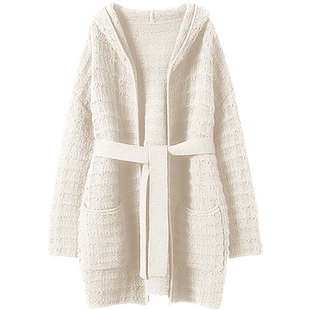 隆重推荐!这件入手真是选对了~纯羊绒时尚连帽开衫加厚毛衣外套