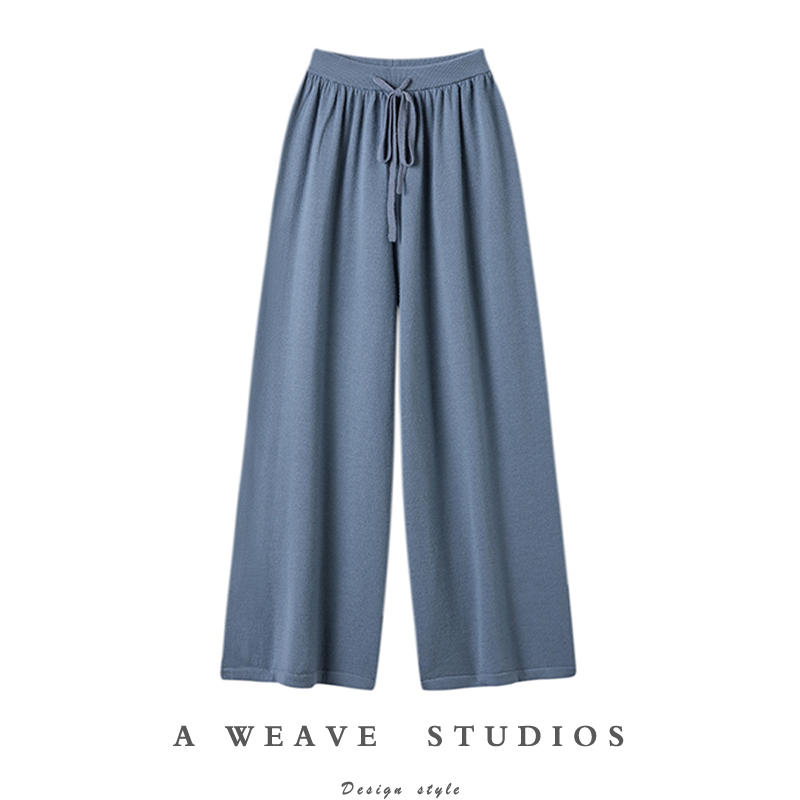 人间太值得~春夏特制J简百搭精纺羊绒裤子女外穿八九分直筒阔腿裤