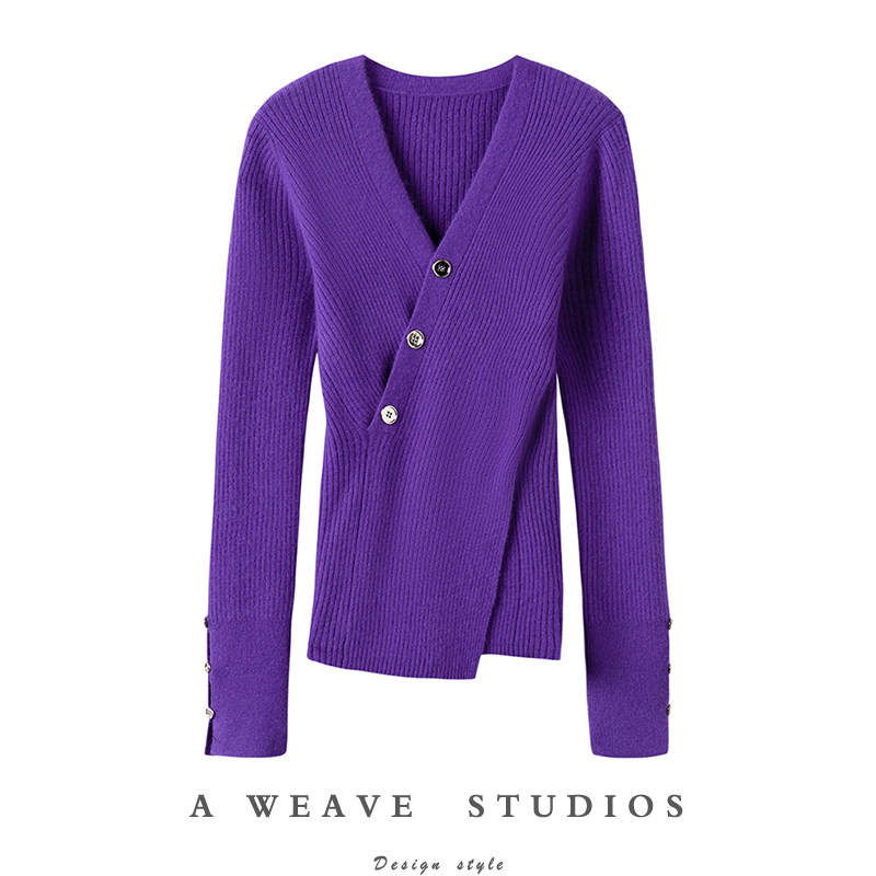 纯粹有力的色调~V领羊绒针织衫女冬长袖修身羊绒毛衣设计感打底衫,女装/女士精品,羊绒衫,淘宝优惠券,粉丝福利购,淘宝优惠卷