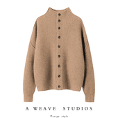 气质这块捏 毛衣加厚女 半高领夹花针织衫 稳稳 100%纯山羊绒衫