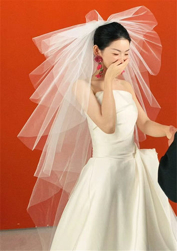 新款多层蓬蓬长款头纱新娘头饰样片婚纱摄影旅拍化妆森系仙美发饰