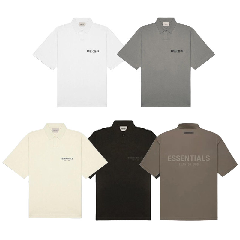 Fear Of God Essentials反光印花立领复线POLO衫短袖TEE高街字母