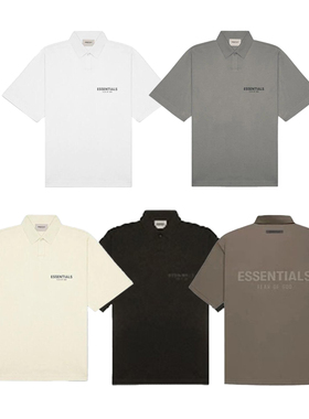 Fear Of God Essentials反光印花立领复线POLO衫短袖TEE高街字母