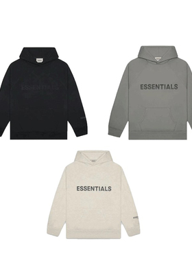 FOG FEAR OF GOD ESSENTIALS胸前字母LOGO连帽卫衣加绒帽衫20FW男