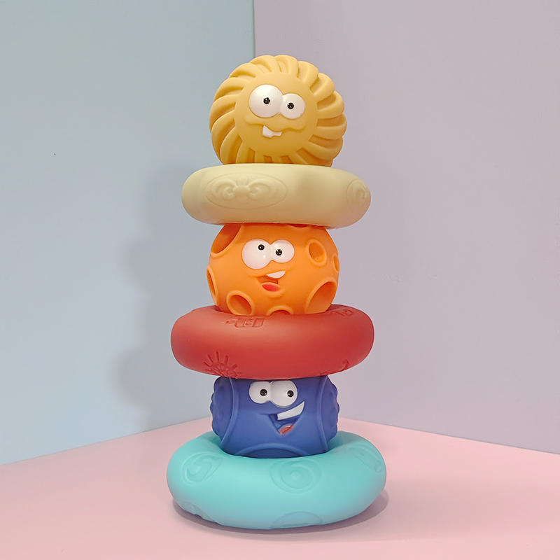 兒童益智彩虹塔套圈圈早教玩具