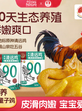 天农清远鸡童子鸡800g*3农家谷物散养90天走地鸡新鲜整只生鲜土鸡