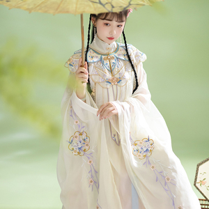 芸梦溪杏林微雨云肩原创汉服女明制交领中国风正品春季刺绣学生装