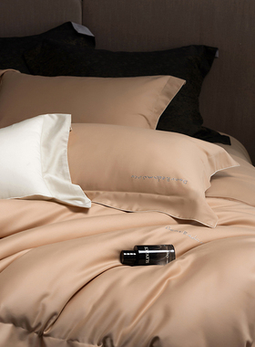 商场100s天丝棉磨毛四件套春秋冬季被套床单床上用品1.5/1.8米床