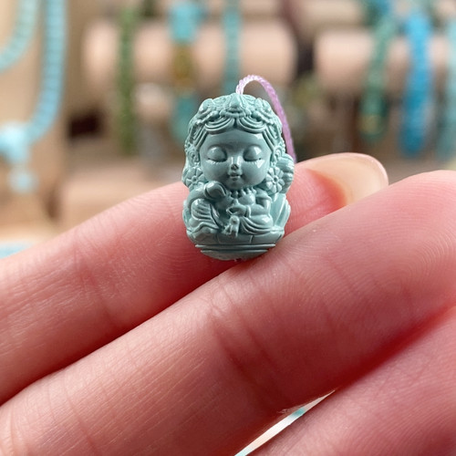 精工蓝绿色度母宝宝佛 卡16