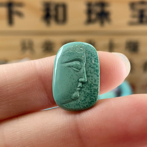 丫角山瓷釉玉化侧面佛