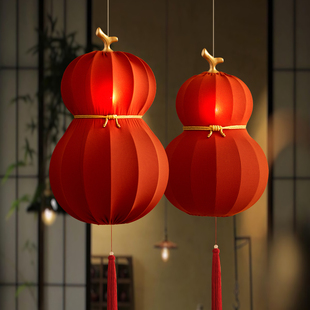 新年葫芦灯笼装饰挂件新款2026马年春节挂饰一对红色中式乔迁布置