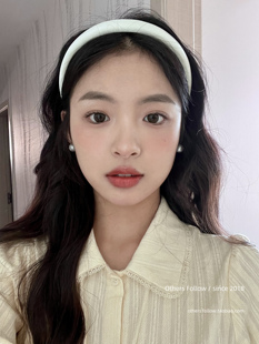韓國東大門同款 定制INS風甜美海綿彩色窄版 緞面發箍女 Follow