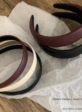 【Follow】韩国东大门同款定制秋冬仿小羊皮vingate复古PU发箍