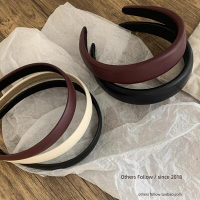 仿小羊皮纯色复古发箍