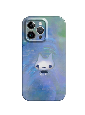 赛博白色猫咪适用iPhone16promax菲林手机壳苹果15小米14新款mate60华为pura70nova13荣耀300红米k80vivos20
