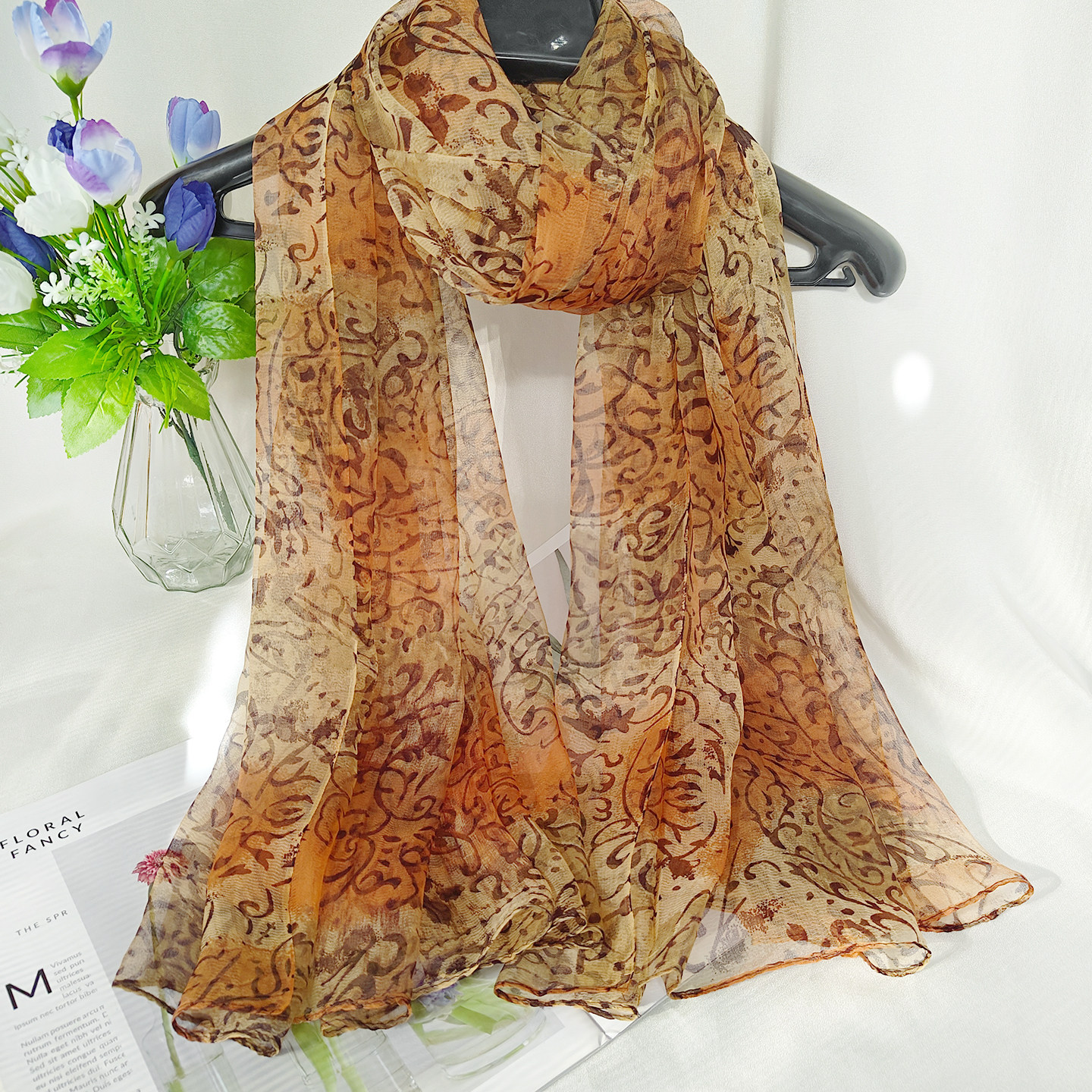 2025新款杭州真丝丝巾女妈妈桑蚕丝围巾高档时尚百搭轻薄透气纱巾