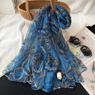 75*100CM桑蚕丝小丝巾女2025新款真丝护颈小沙巾洋气妈妈围巾领巾