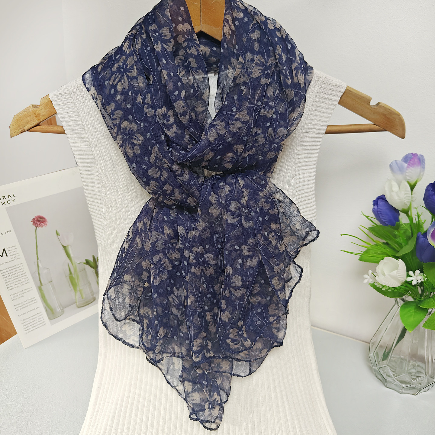 杭州桑蚕丝丝巾真丝印花长条护颈围巾春秋季薄款柔软百搭披肩纱巾,服饰配件/皮带/帽子/围巾,围巾/丝巾/披肩,淘宝优惠券,粉丝福利购,淘宝优惠卷