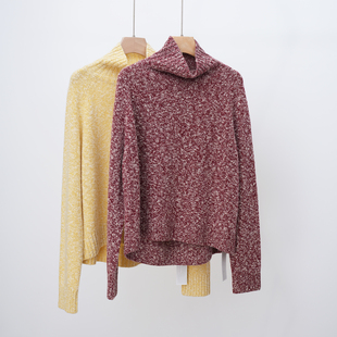 重磅邓肯纱线~限量新色混色雪花纱纯山羊绒毛衣保暖针织衫