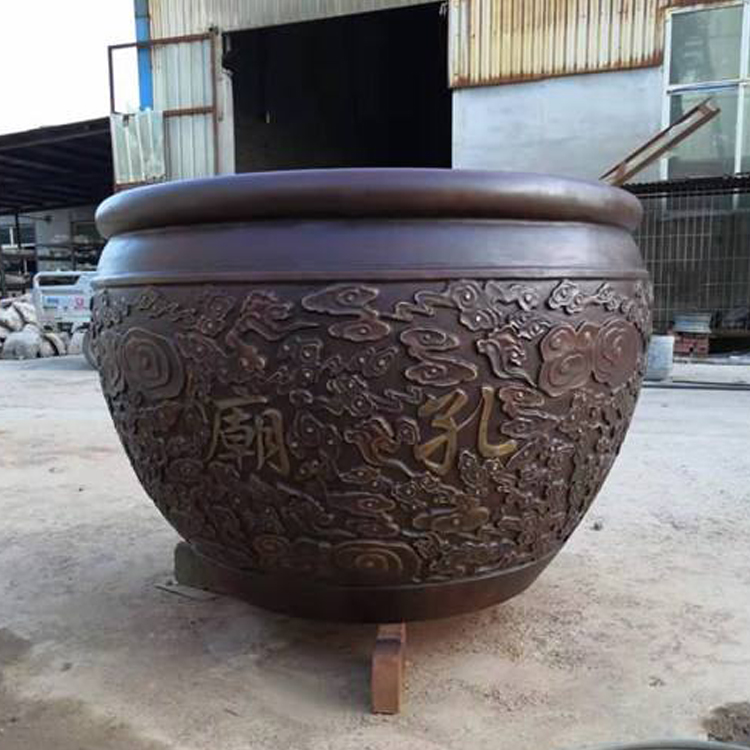 厂家定做大型铸铜大缸铸铁水缸仿古青铜缸纯铜雕黄铜缸聚宝盆摆件