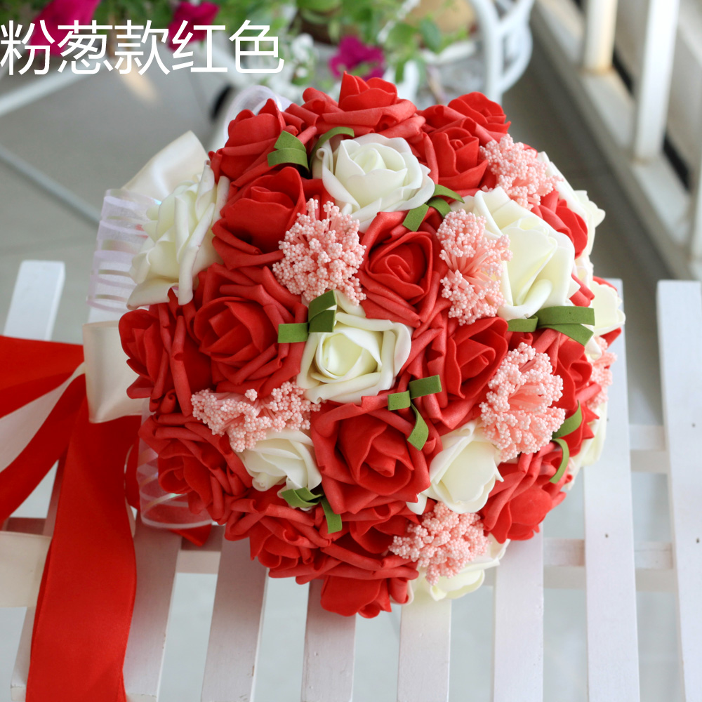 满天星粉葱纱手捧花 新娘手捧花结婚捧花婚纱照手捧送胸花腕花