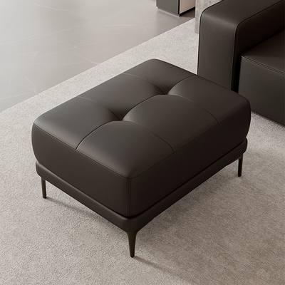 真皮意式单个沙发脚踏凳