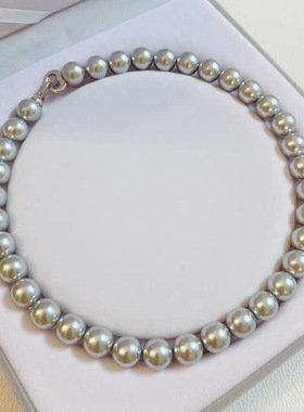 消失的她倪妮同款真多麻灰施家珍珠项链小众锁骨链时